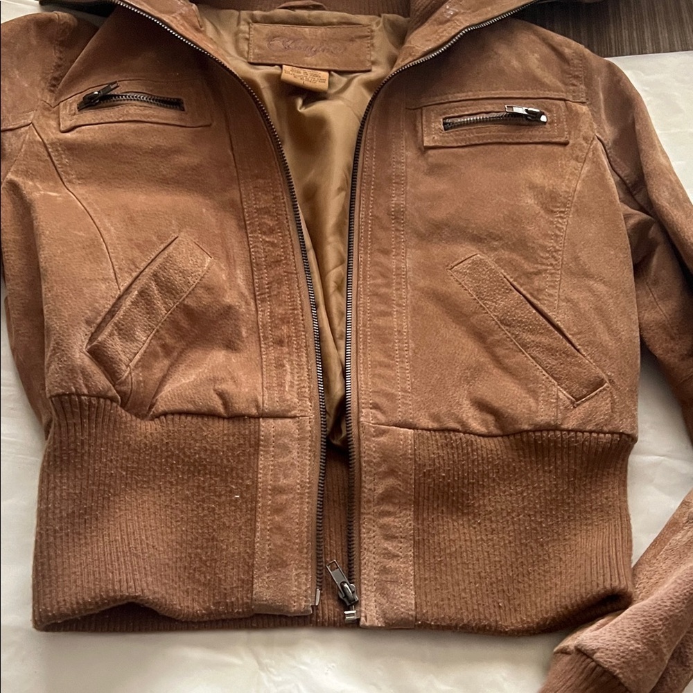 Brown Suede Women's Jacket - Picture 13 of 17